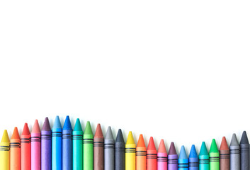 Fototapeta premium crayon drawing border multicolored background