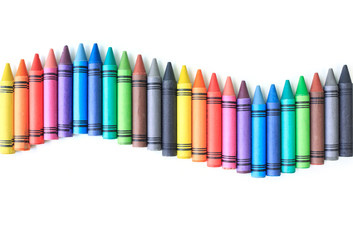 Obraz premium crayon drawing border multicolored background