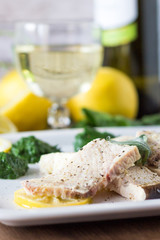 Swordfish with spinach