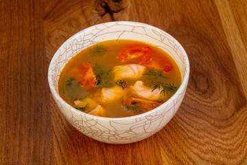 Fish soup with salmon