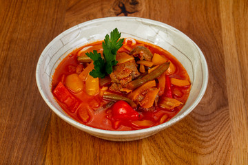 Traditional lagman soup