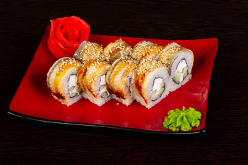Japanese roll with eel
