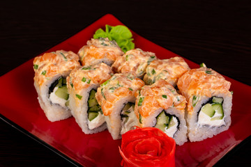 Japanese roll with salmon
