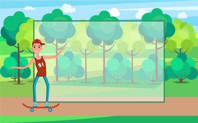 Teenager Skateboarding Vector Illustration Skater