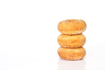 donut sugar on white background
