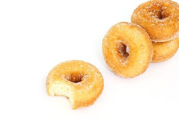 donut sugar on white background