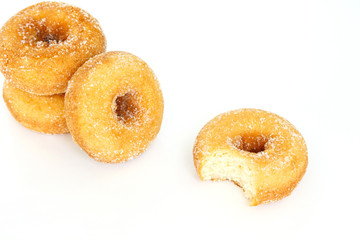 donut sugar on white background