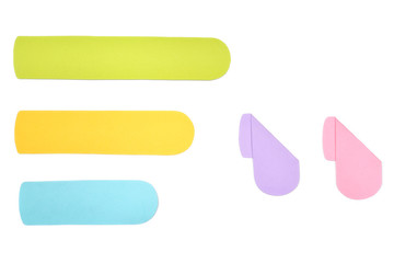 Ribbon label paper cut on white background - isolated