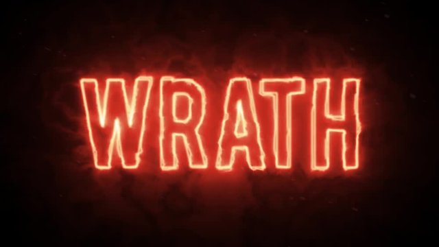 Wrath hot fire text on black background