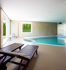 Indoor pool in modern villa just renovated