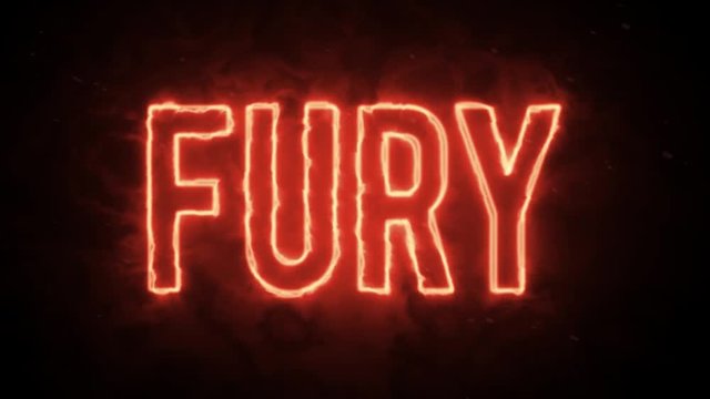 Fury hot fire text on black background