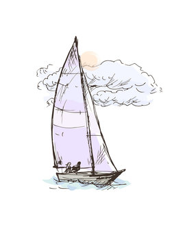  drawing of a yacht.
