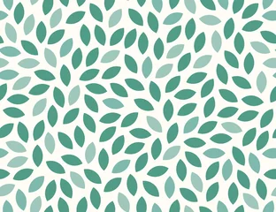 No drill roller blinds Turquoise Leaves Pattern. Endless Background. Seamless