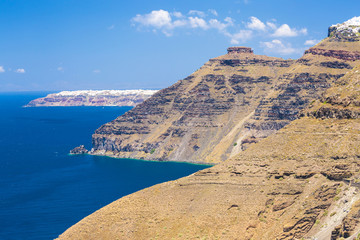 View of Oia the most beautiful village of Santorini island in Greece.