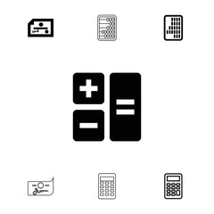 Collection of 7 accounting filled and outline icons