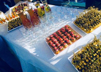 Food on a boat in Trakai, Lithuania