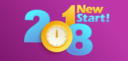 2018 happy New Year calendar Christmass text for Holiday calendar print colored design newborn party illustration