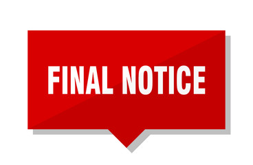 final notice red tag