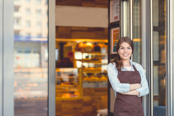 Young owner in a bakery