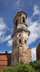 Fototapeta na wymiar Clock tower in Vyborg. Russia