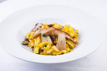 tagliatelle funghi porcini - fresh pasta with poricini mushrooms