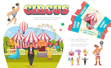 Flat Circus Elements Composition