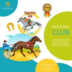 Cartoon Equestrian Club Colorful Template