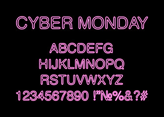 Glowing neon lights vector signs