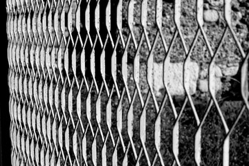 Black and White Chain Metal Fence