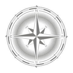 vector icon with compass rose for your design