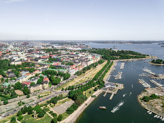 Panoramic aerial view of Helsinki, Finland