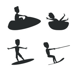 Summer Silhouettes Collection Vector Illustration