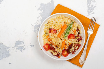 Savory autumn or winter bulgur salad