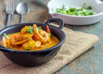Foto auf Leinwand Indian Style Creamy Shrimp Curry © rav0206