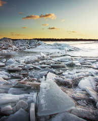piled up ice