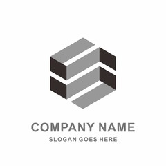 Monogram Letter S Geometric Infinity Square Cube Architecture Construction Business Company Stock Vector Logo Design Template