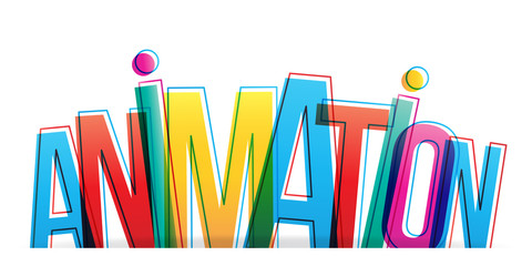 Vector creative illustration of Animation word