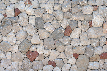 Wall, masonry of natural stone without cement.