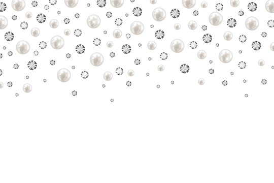 Pearl and diamonds background