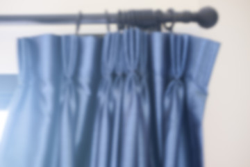 Blur background of blue curtains