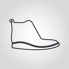 Classic mens foot wear isolated linear vector icon