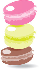 Sweet macaroons isolated vector.