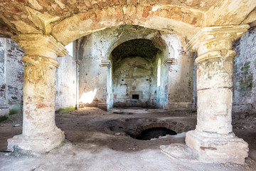 The ruins of an ancient church in Chervone. Ukraine