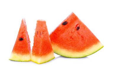 Watermelon slice on white background