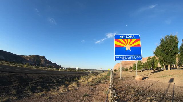 Arizona State Welcome Sign Time Lapse