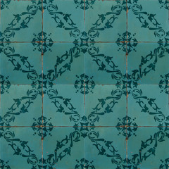 Collection of green patterns tiles
