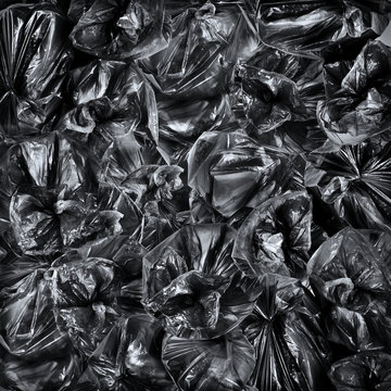 Top view on garbage bags