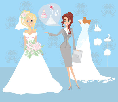 Wedding planner and bride