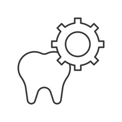 Tooth and gear, teeth function outline icon