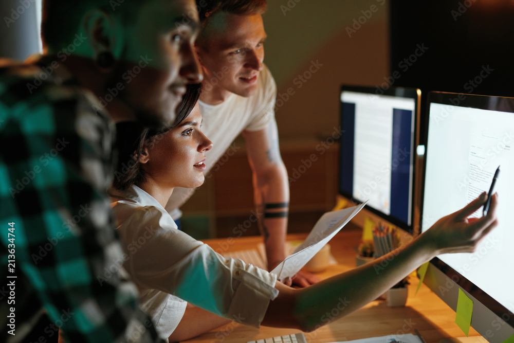 Poster Programmers Working On Software In Office